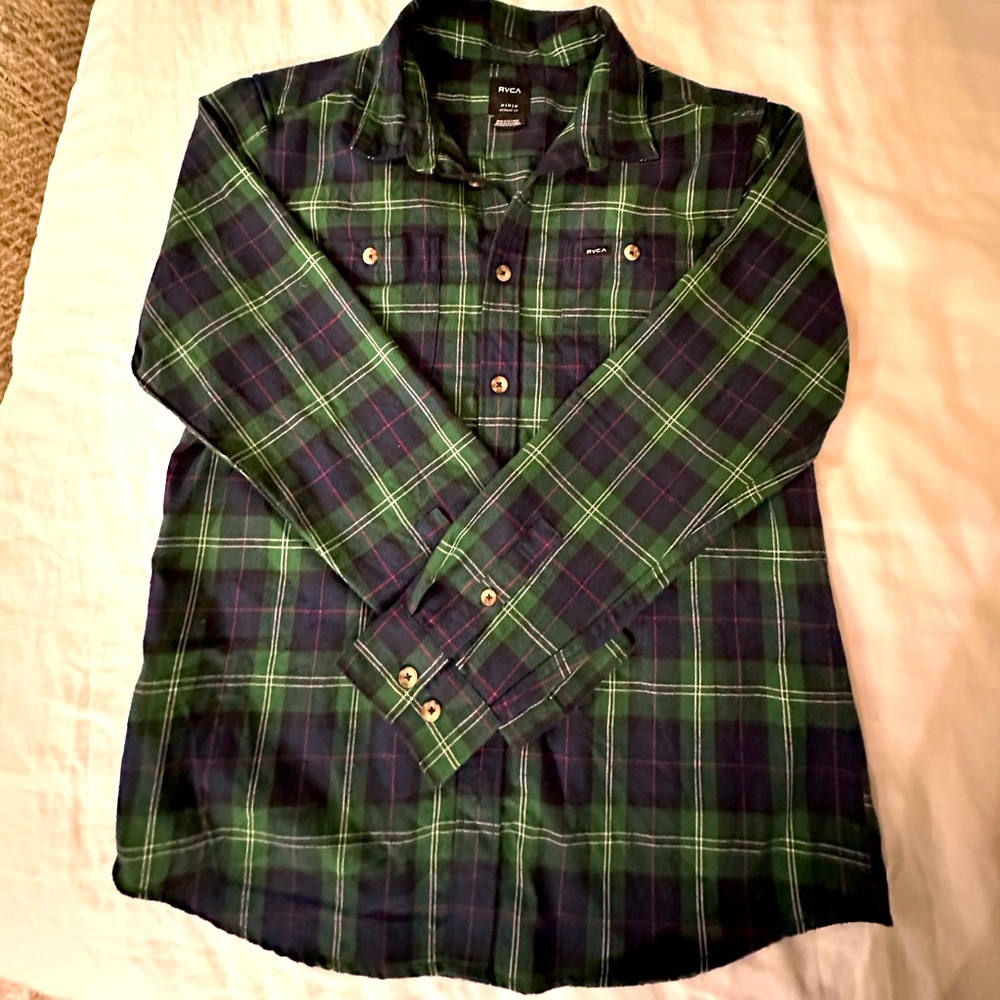 Men’s RVCA shirt flannel jacket size Medium